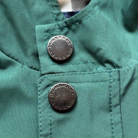 Burberry Kids Green Hooded Jacket – Size 90cm (2–3Y), Nova Check Lining - Picture 9 of 14